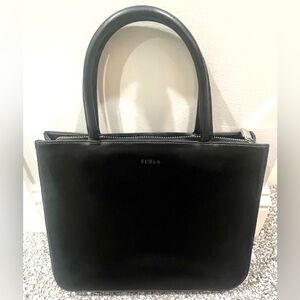 Furla Smooth Leather Black Tote